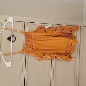 Mustard Colored Embroidered Top